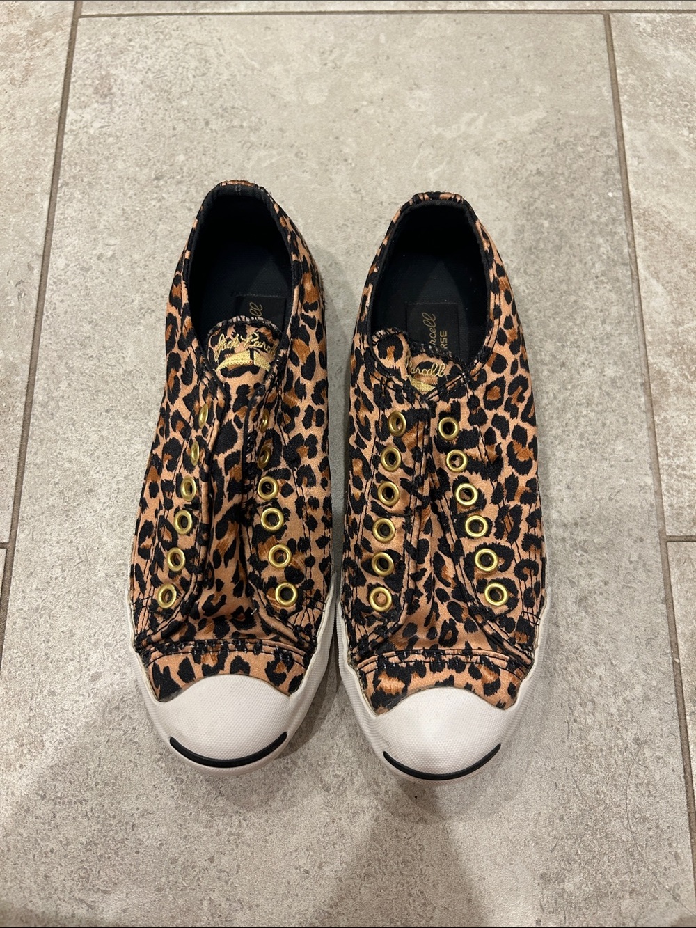 Converse Jack Purcell Leopard Print Slip-On Sneakers